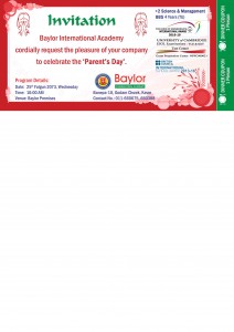 Invitation Parents Day tri fold of A4